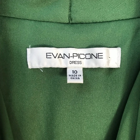 Evan-Picone Bright Green Sleeveless A-line Dress size 10 - Picture 5 of 5